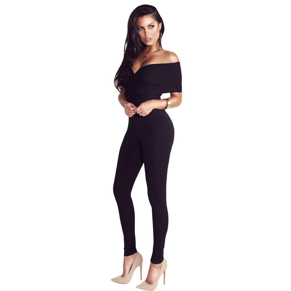 Dame Elegant Jumpsuit med off-shoulder design og figurtilpasset pasform Stilla