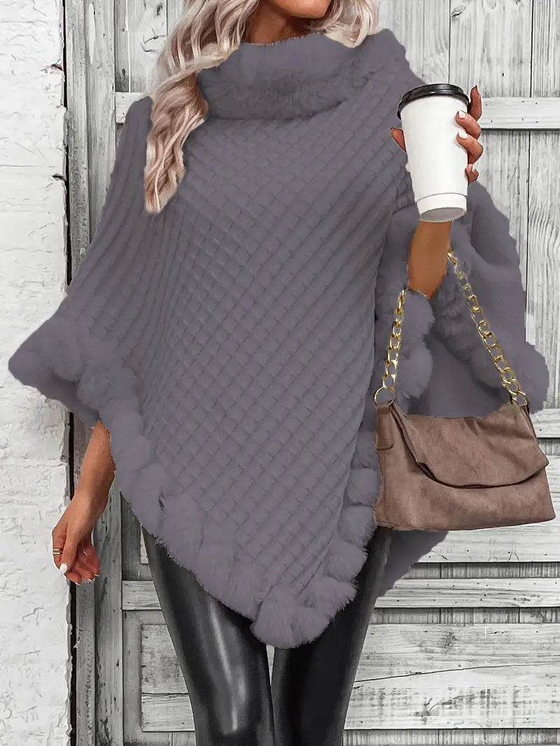 Stilla | Striktrøje Poncho-stil