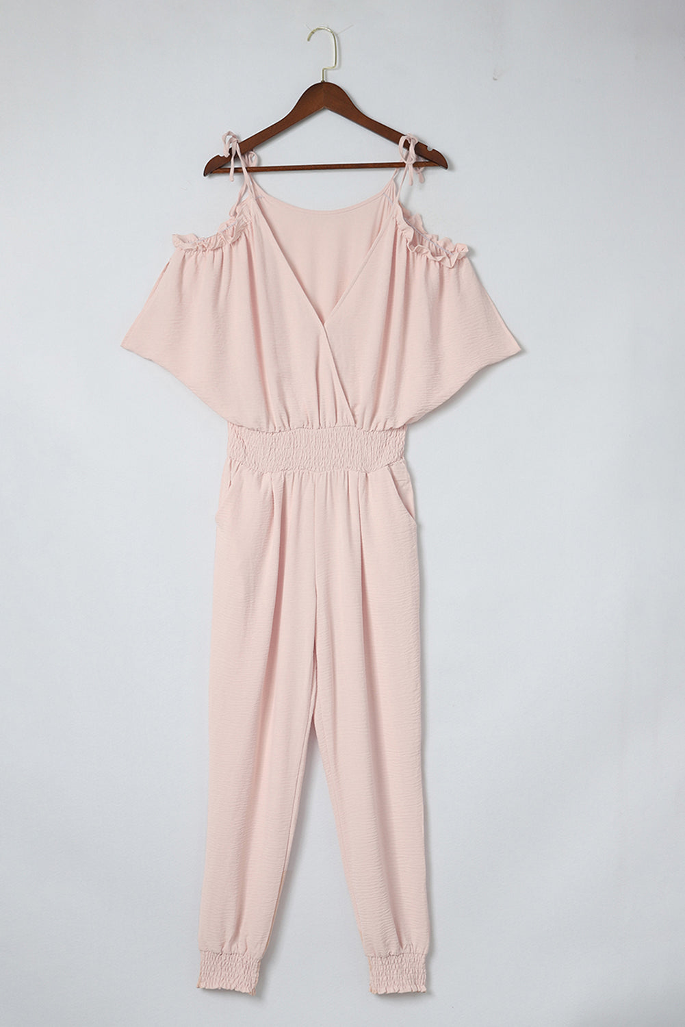 Stilla | Surplice Cold Shoulder Jumpsuit