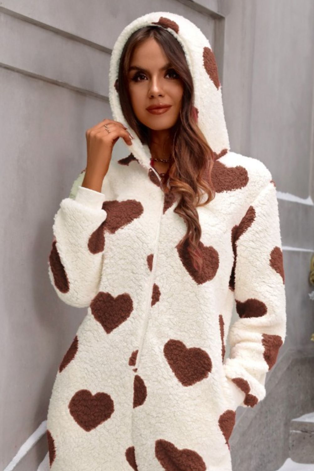 Stilla | Hjerte Lynlås Op Hoodie Lounge Jumpsuit