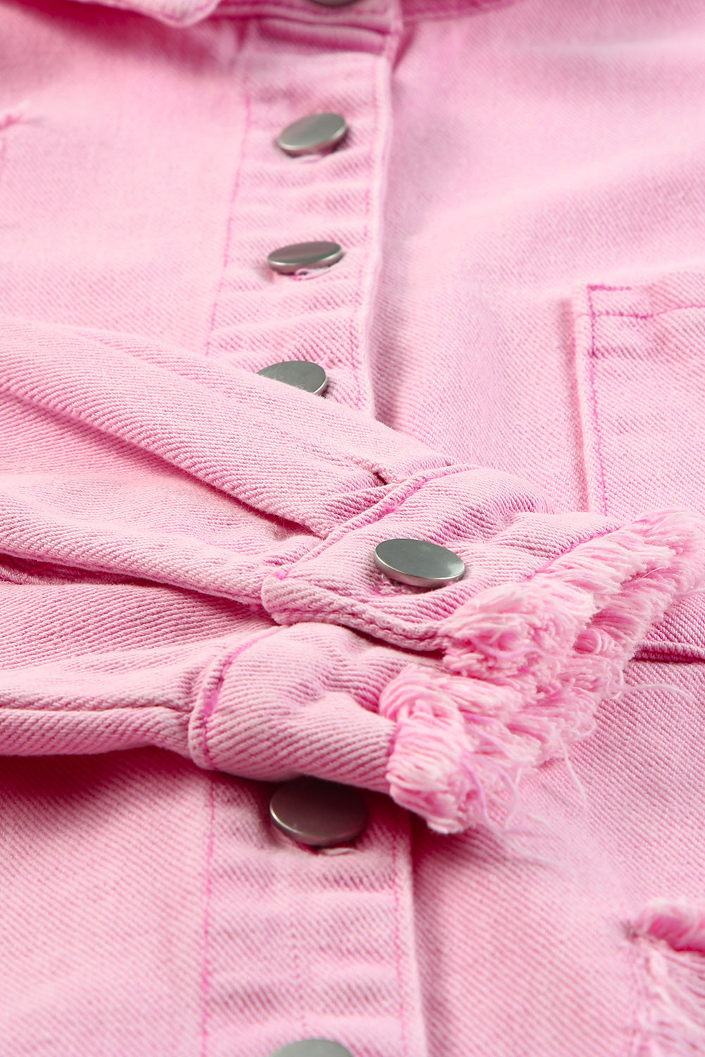 Stilla | Knap-Op Raw Hem Denim Jacket