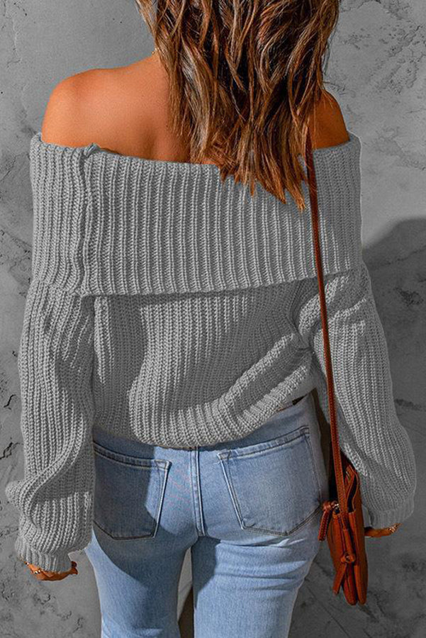 Stilla | Curl up and Get Cozy Off Shoulder Strik Trøje
