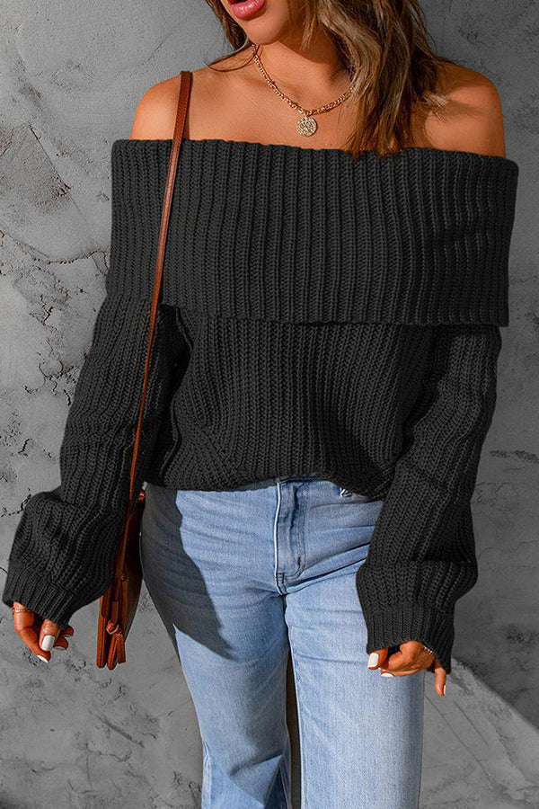 Stilla | Curl up and Get Cozy Off Shoulder Strik Trøje
