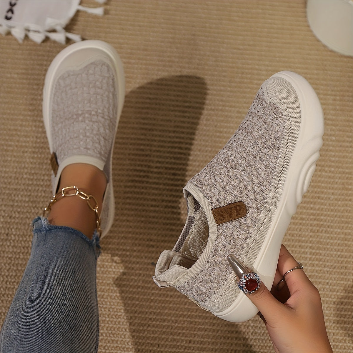 Stilla | Sommer Loafers Til Damer Åndbare Slip on Sko Med Blød Sål