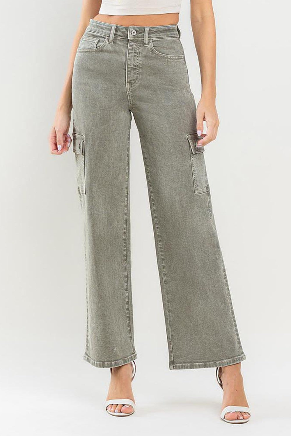 Stilla | by Flying Monkey 90'ernes Super High Rise Cargo Jeans