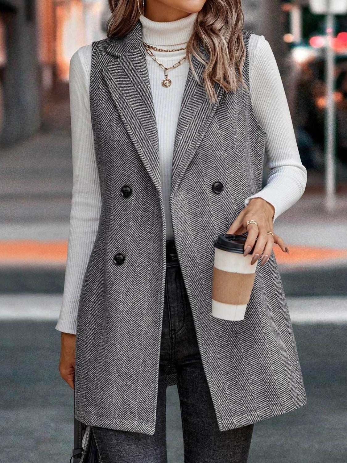 Stilla | Krave Nakke Longline Vest Frakke