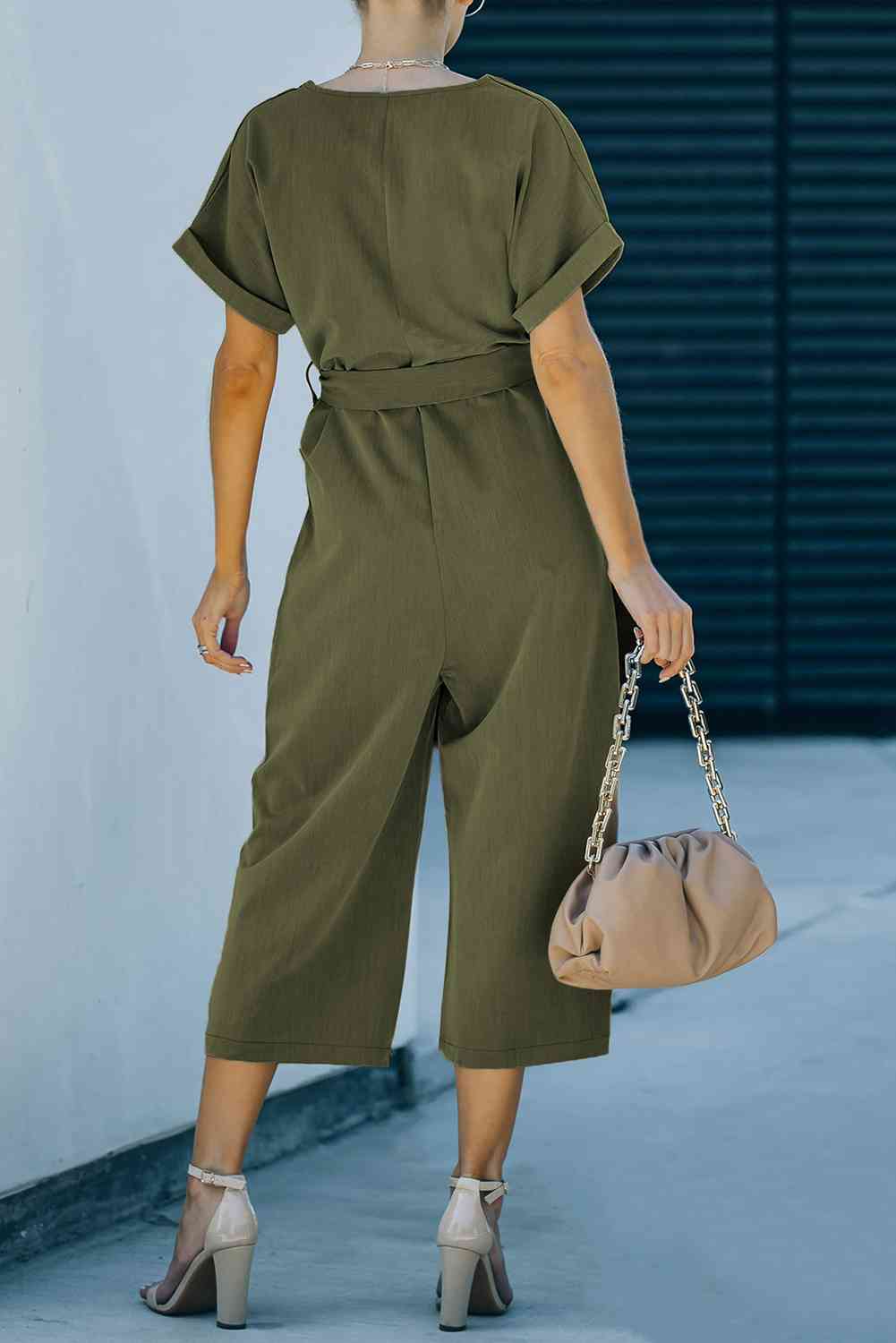 Stilla | Talje Knappet Forkortet Jumpsuit