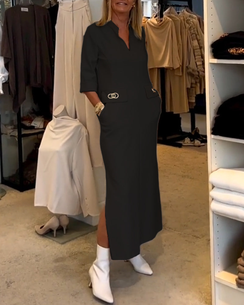 Stilla | Kjole Effen Dalila Med 3/4-ærmer