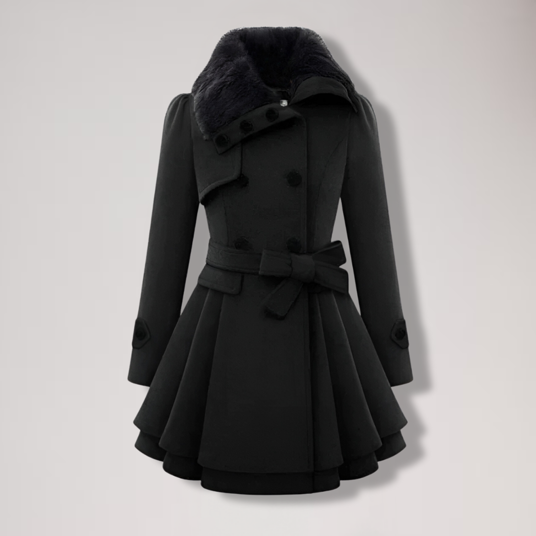 Stilla | Elegante Trenchcoat Med Vegansk Pels