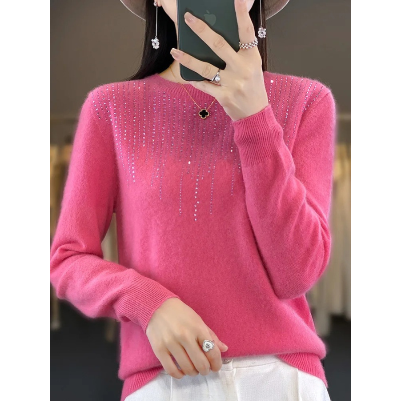 Stilla | Dame sweater i strik med glitrende detaljer