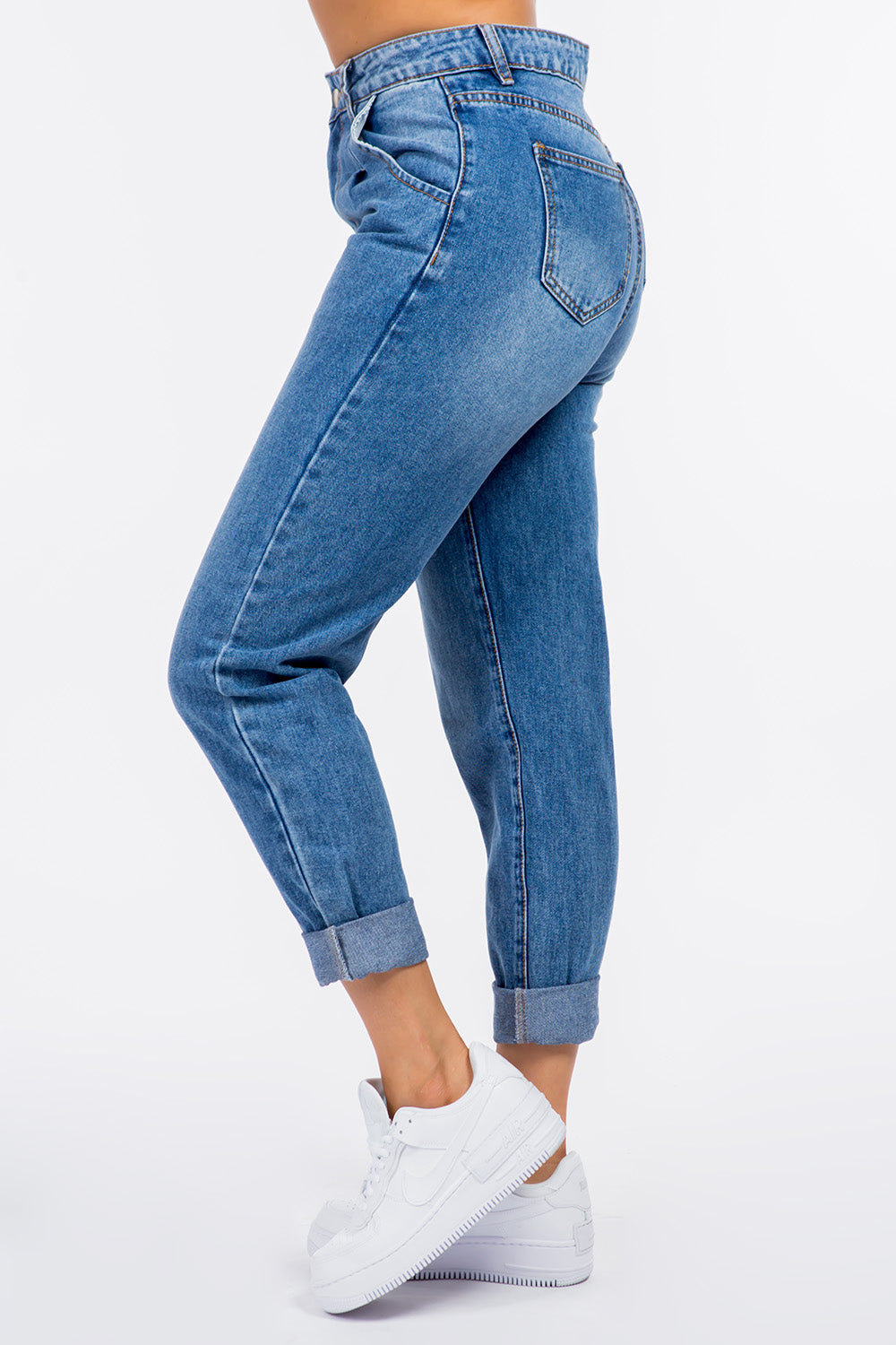 Stilla | Bazi Høj Talje Plisseret Talje Mor Jeans