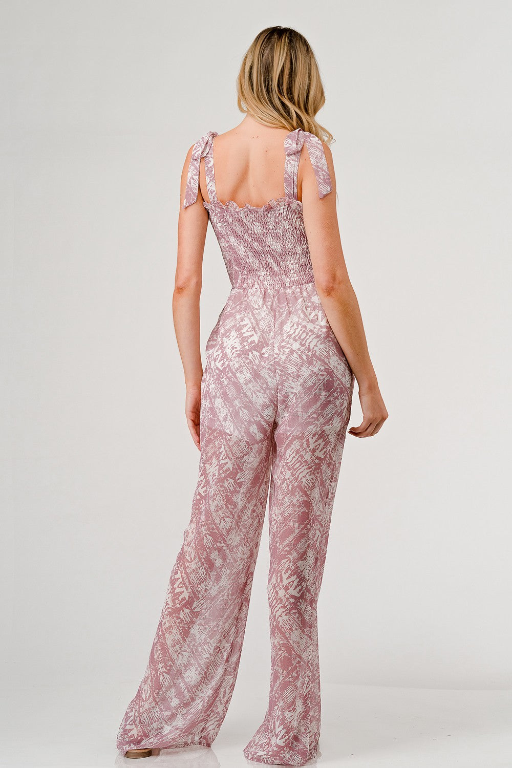 Stilla | Trykt Bånd Skulder Bred Ben Jumpsuit