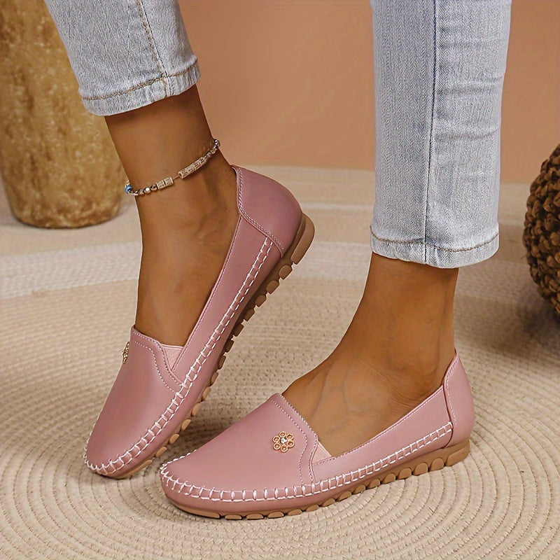Stilla | Lette Dame Flade Loafers, Skridsikre Slip on Sko