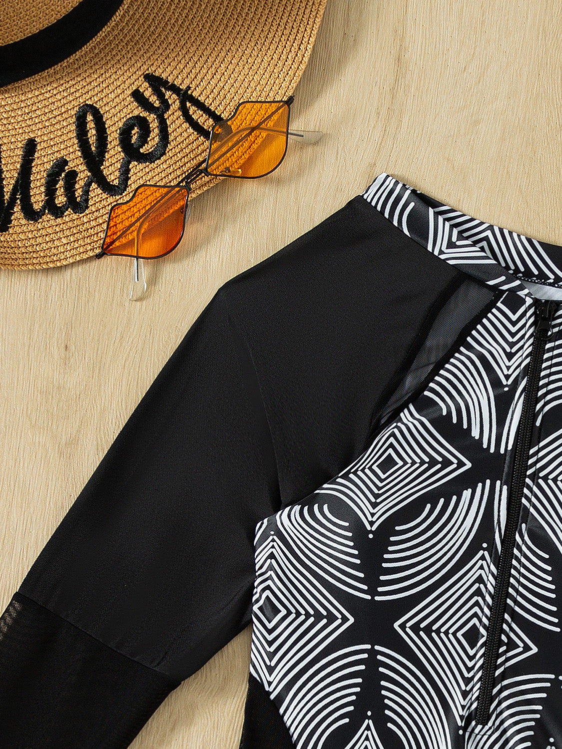 Stilla | Zip Rund Hals One-piece Badetøj