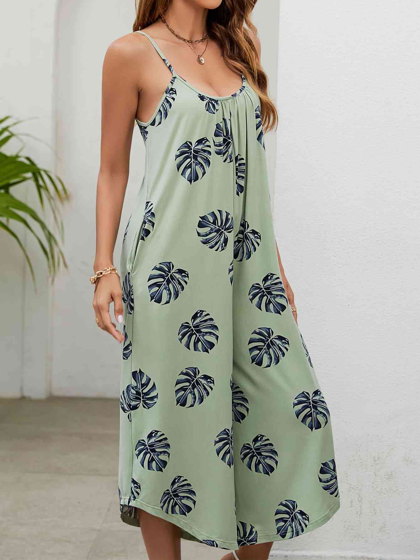 Stilla | Print Spaghetti Stroppe Scoop Hals Jumpsuit