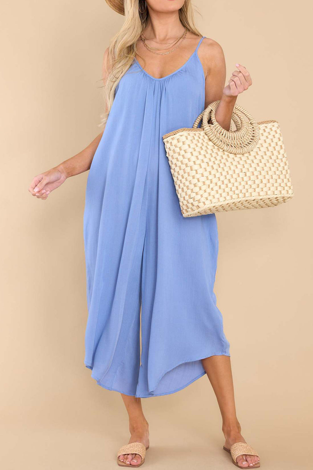 Stilla | Spaghetti Strop V-hals Jumpsuit