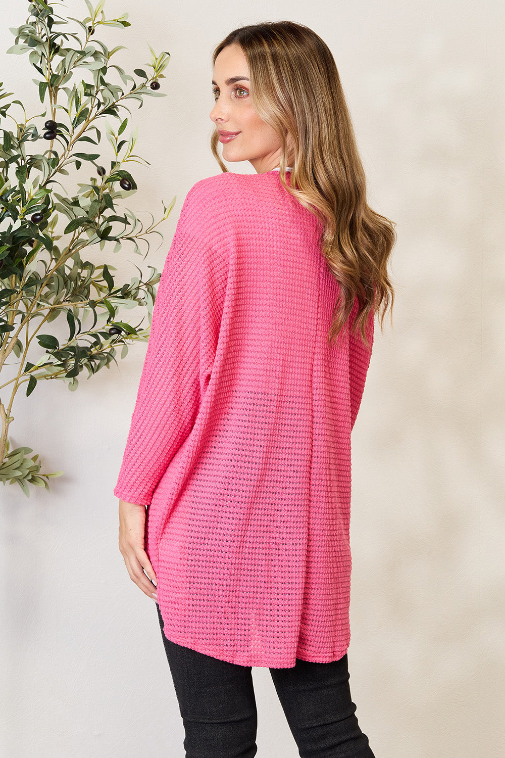 Stilla | Fuldt størrelse åben front langærmet cardigan