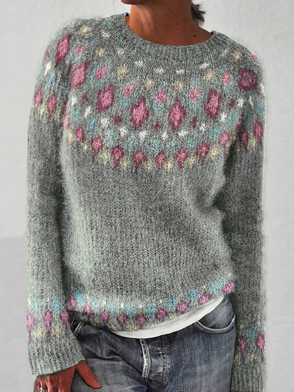 Stilla | Geometrisk Sweater med Kontrastprint