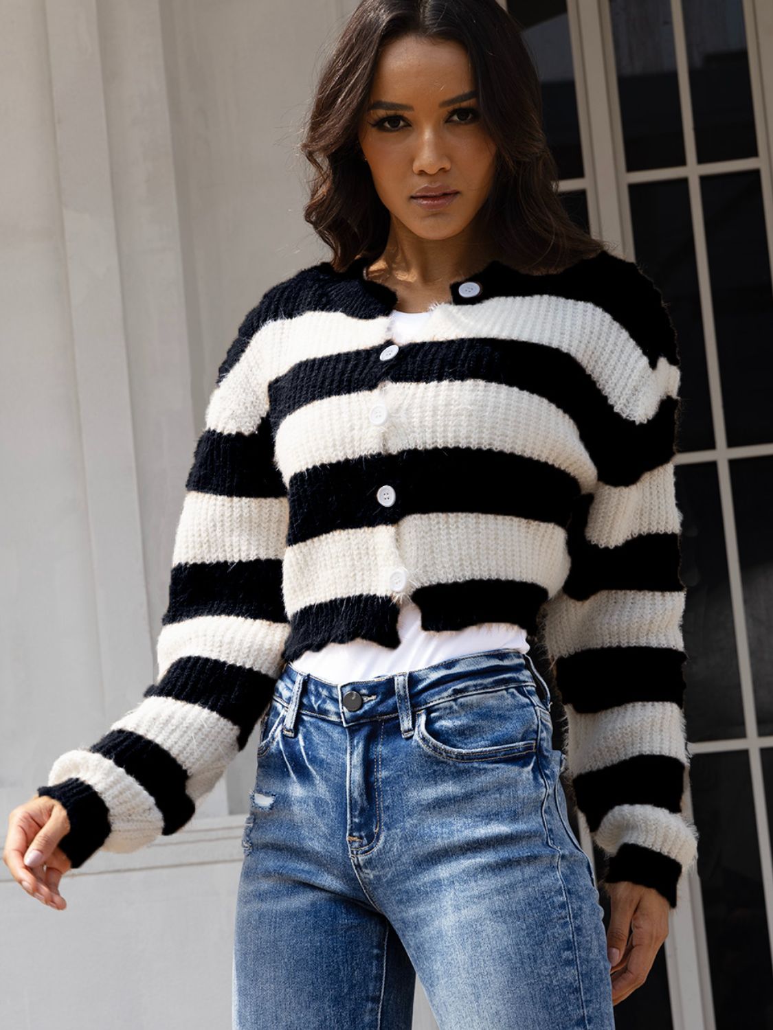Stilla | Knappet Op Droppet Skulder Cardigan