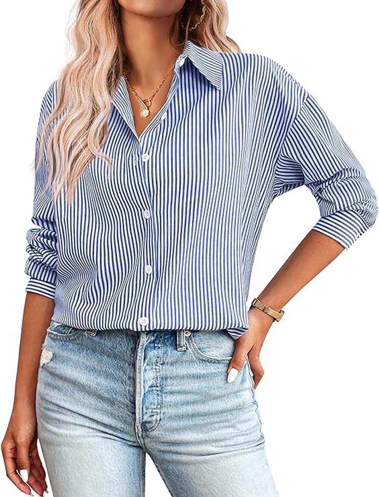 Stilla | Stribet Button up Skjorte
