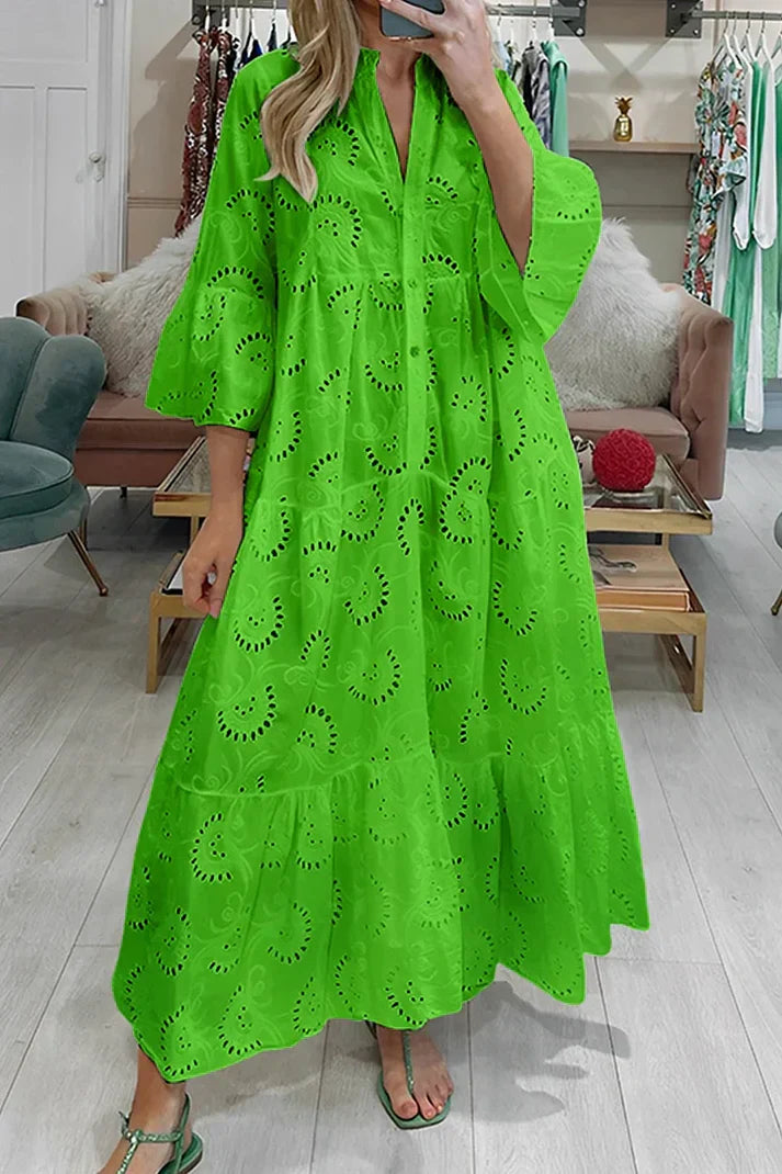 Stilla | Elegantes Kleid Mit Lochstickerei