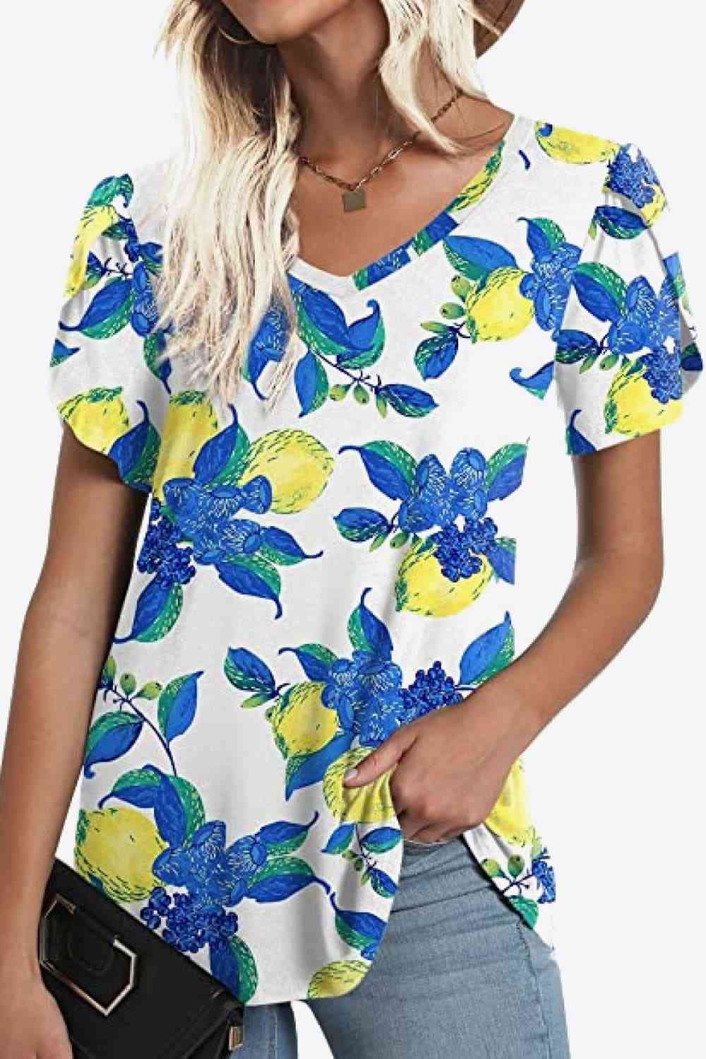 Stilla | Petal Sleeve V-hals Bluse