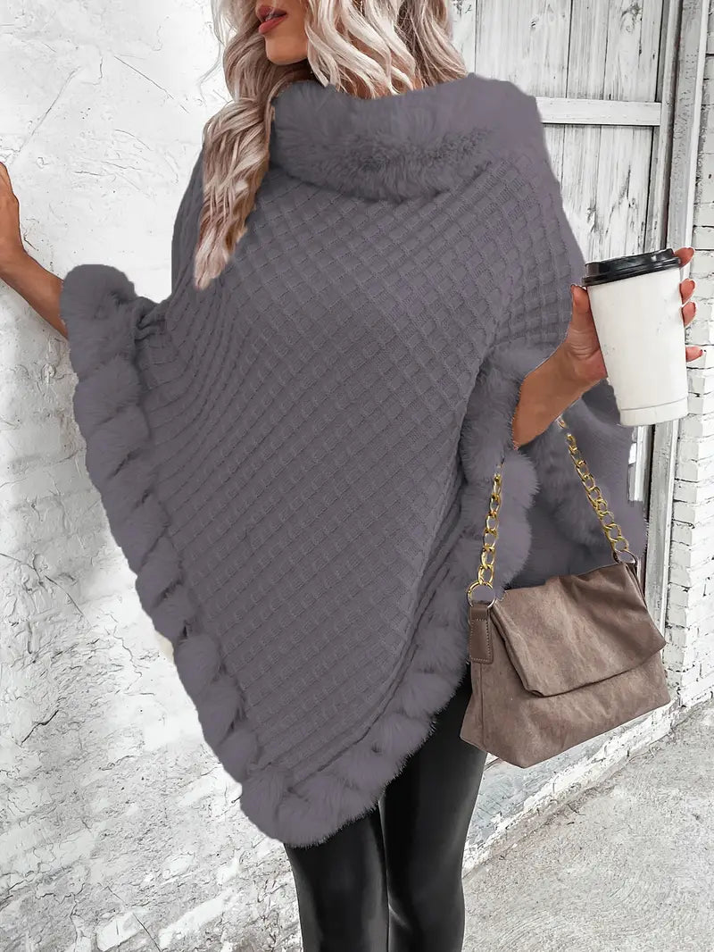 Stilla | Striktrøje Poncho-stil