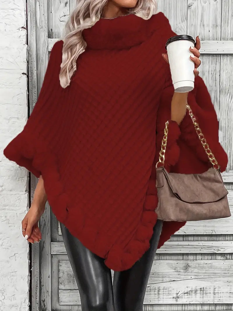 Stilla | Striktrøje Poncho-stil