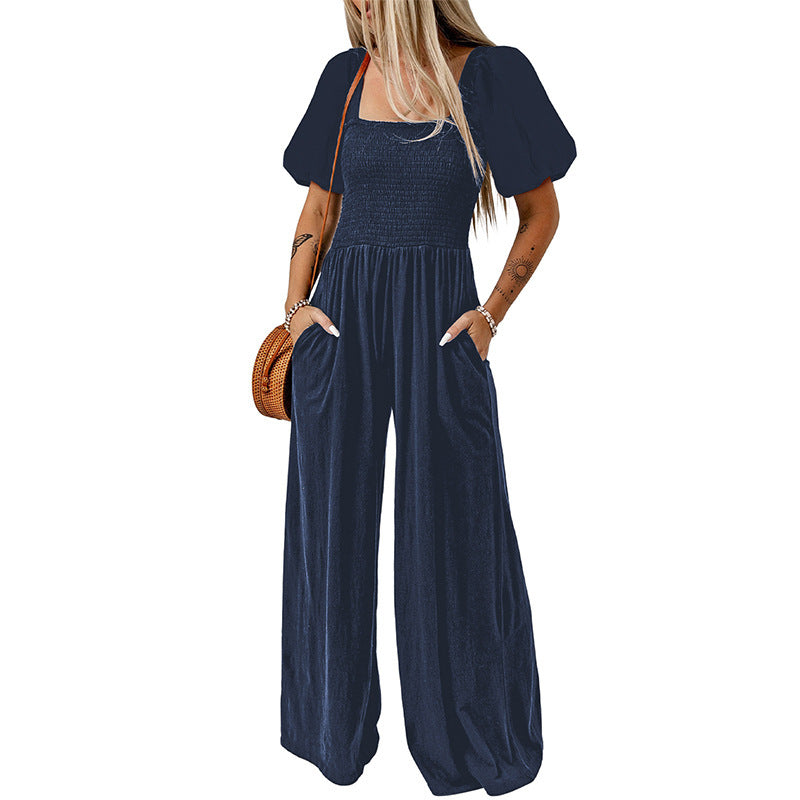 Stilla | Kvinders Firkantet Krave Kortærmet Jumpsuit