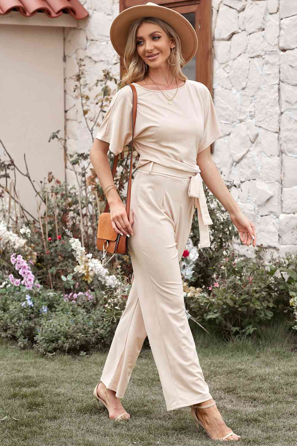 Stilla | Størrelse Knytte Talje Lige Ben Jumpsuit