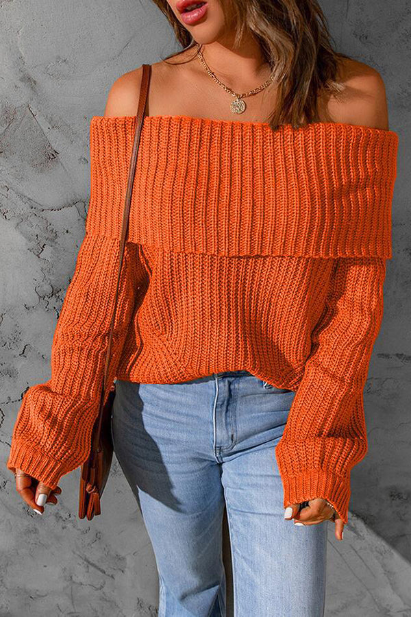 Stilla | Curl up and Get Cozy Off Shoulder Strik Trøje