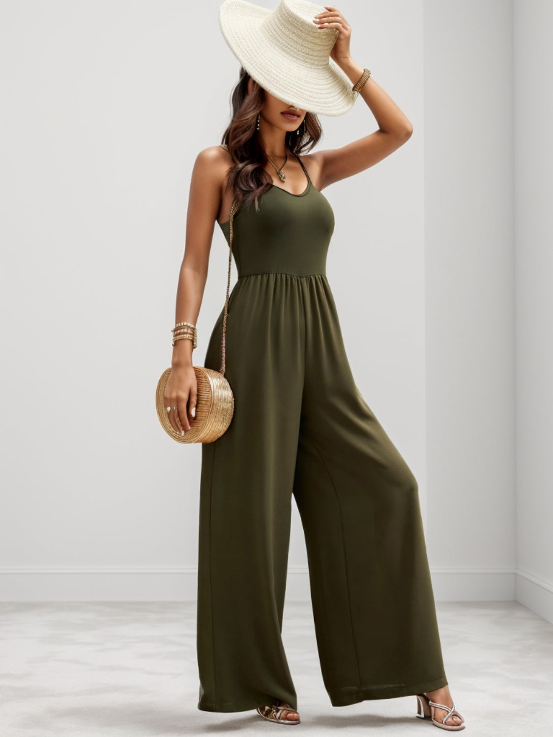 Stilla | Neck Spaghetti Strop Bred Ben Jumpsuit