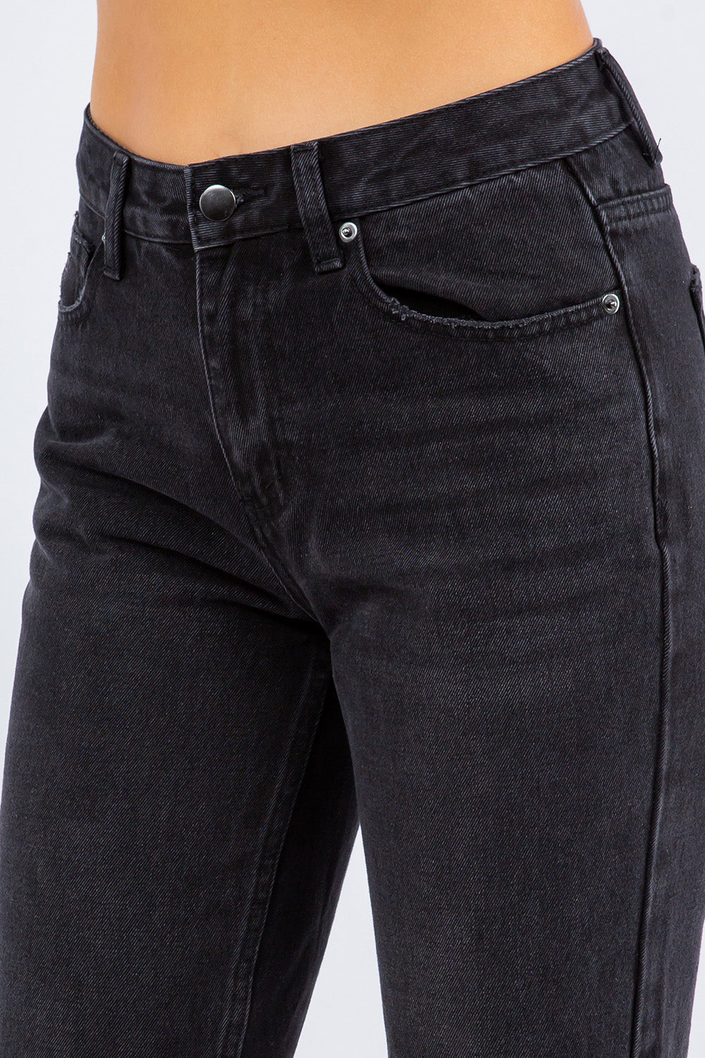 Stilla | Bazi Høj Talje Distressed Crop Straight Jeans