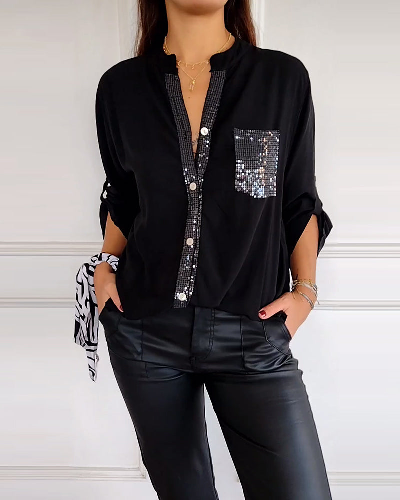 Stilla | Stilfuld Bluse med Glimmer Ikke specificeret Elegant & Strålende