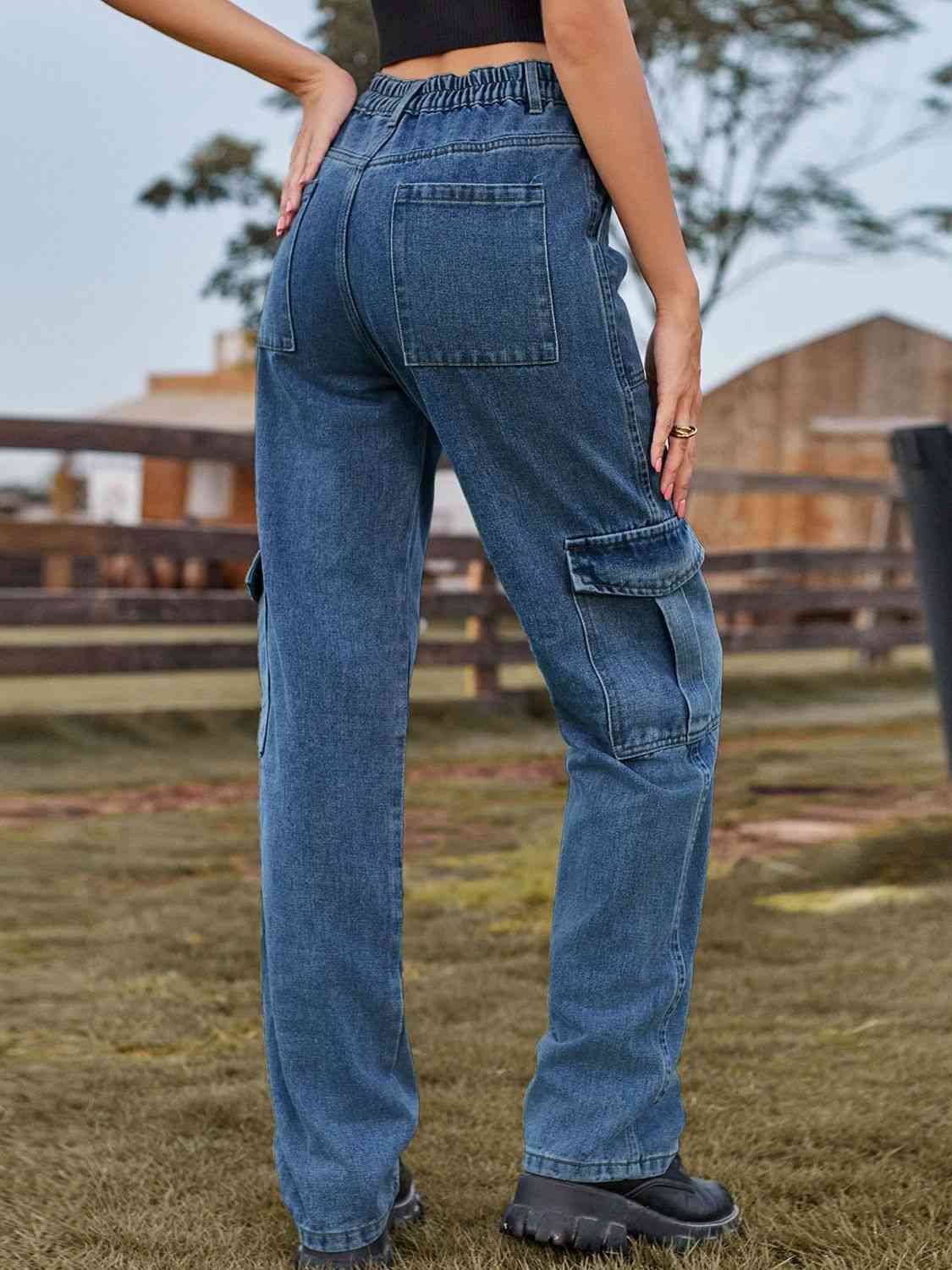 Stilla | Talje Cargo Jeans