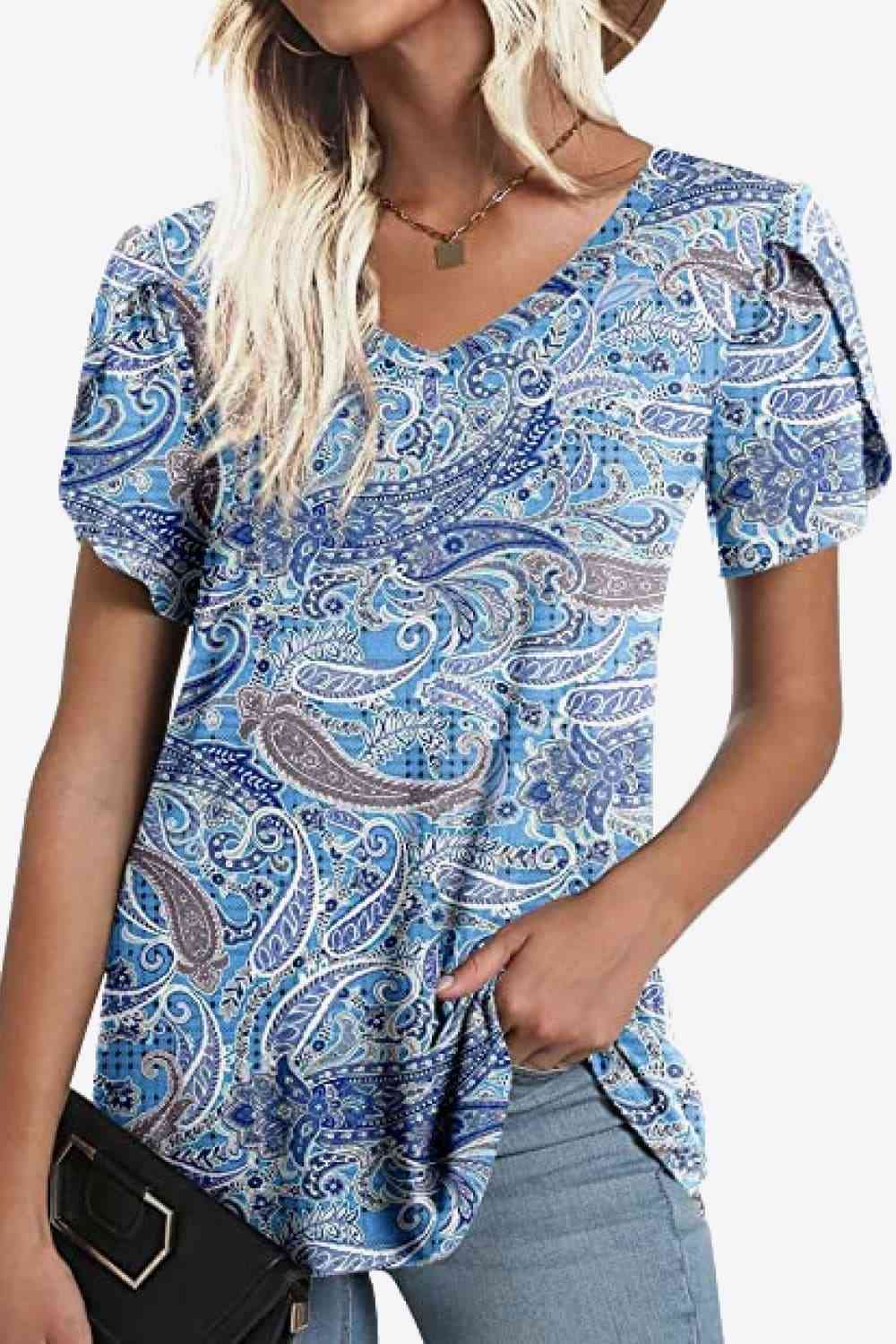 Stilla | Petal Sleeve V-hals Bluse