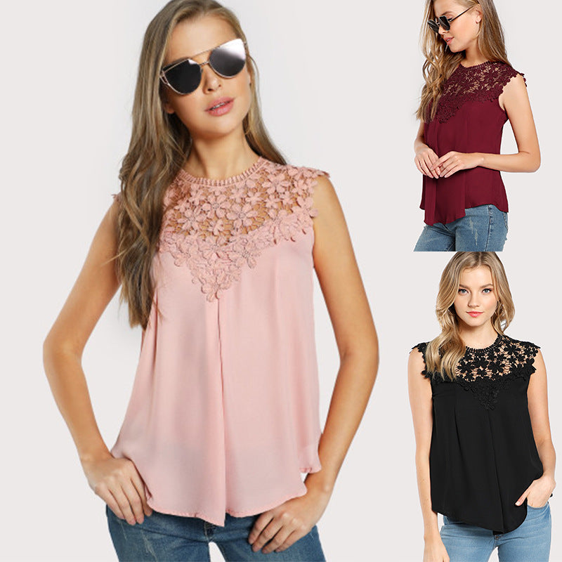 Dame bluse med filigrane broderidetaljer og elegant snit Stilla