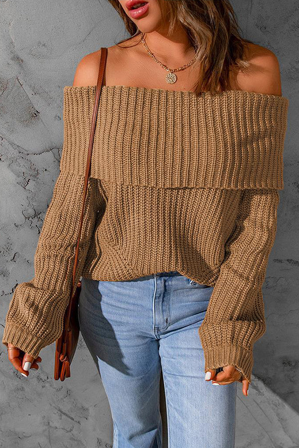 Stilla | Curl up and Get Cozy Off Shoulder Strik Trøje