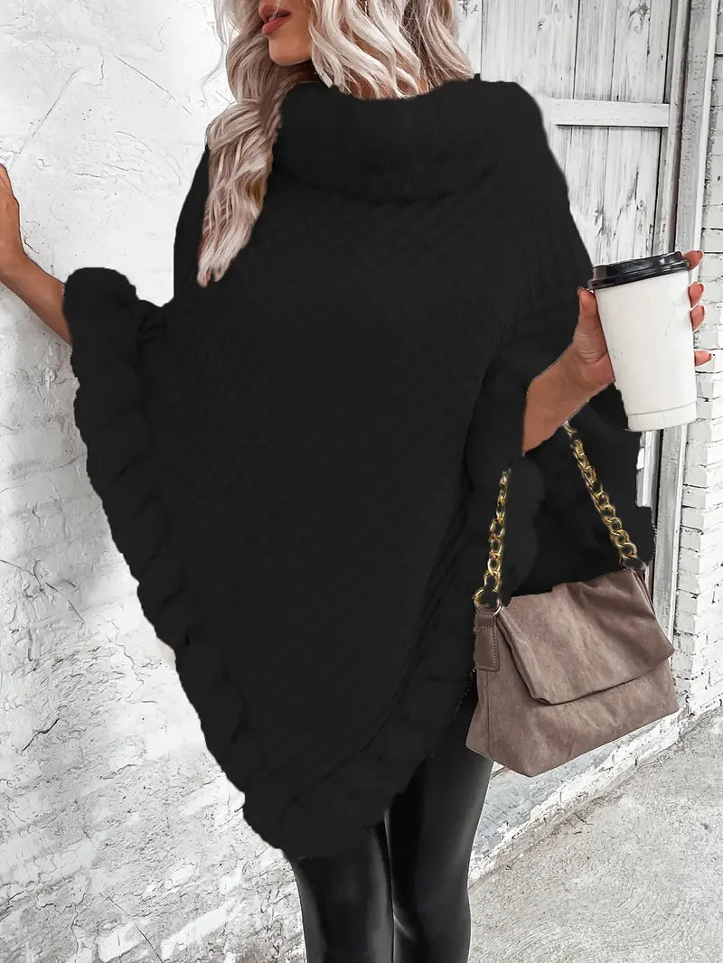 Stilla | Striktrøje Poncho-stil