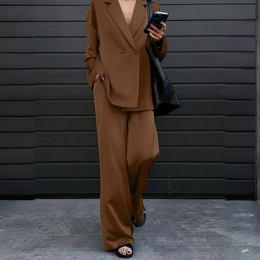 Stilla | Elegant Løst Skåret Bukser Med Oversize Blazer