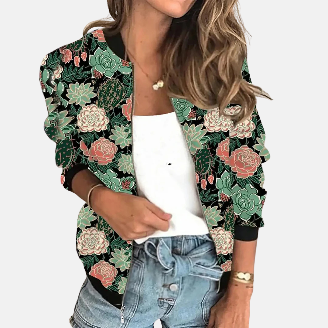 Stilla | Retro Print Kort Jakke