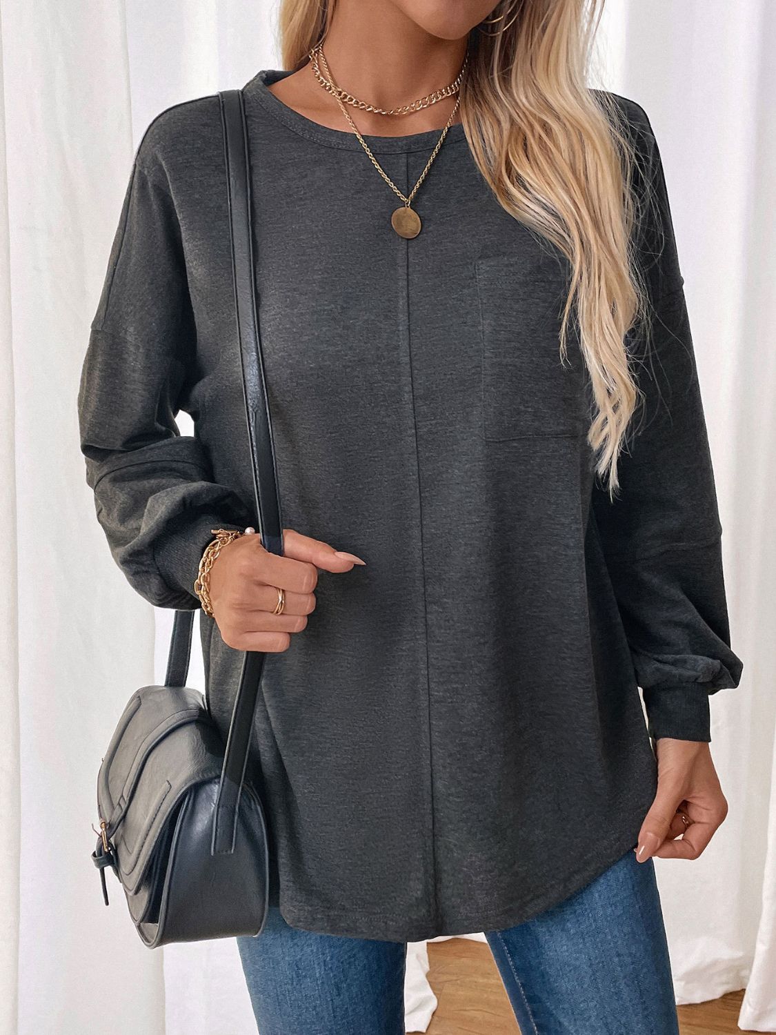 Stilla | Langærmet Sweater Perfee Med Lommer