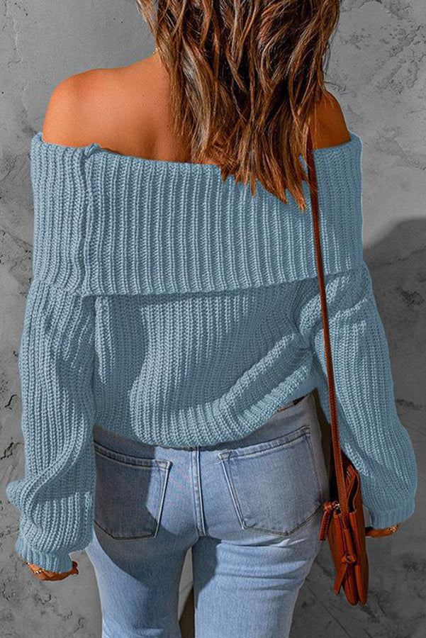 Stilla | Curl up and Get Cozy Off Shoulder Strik Trøje