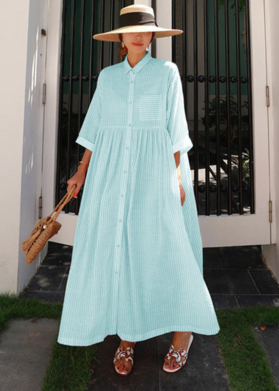 Stilla | Ternet Maxi Kjole Med Revers Og Knapper.