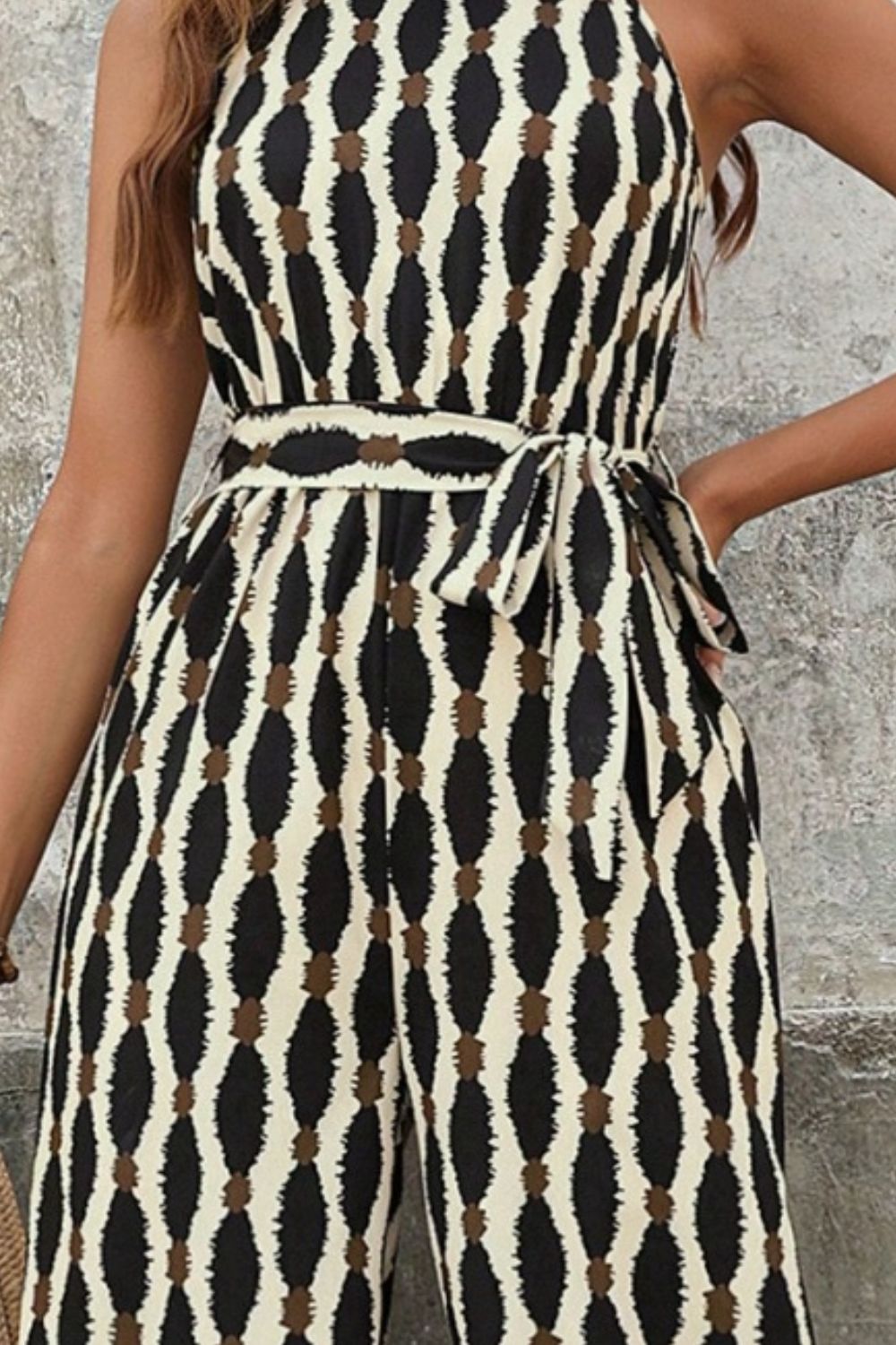 Stilla | Printed Græsk Hals Jumpsuit