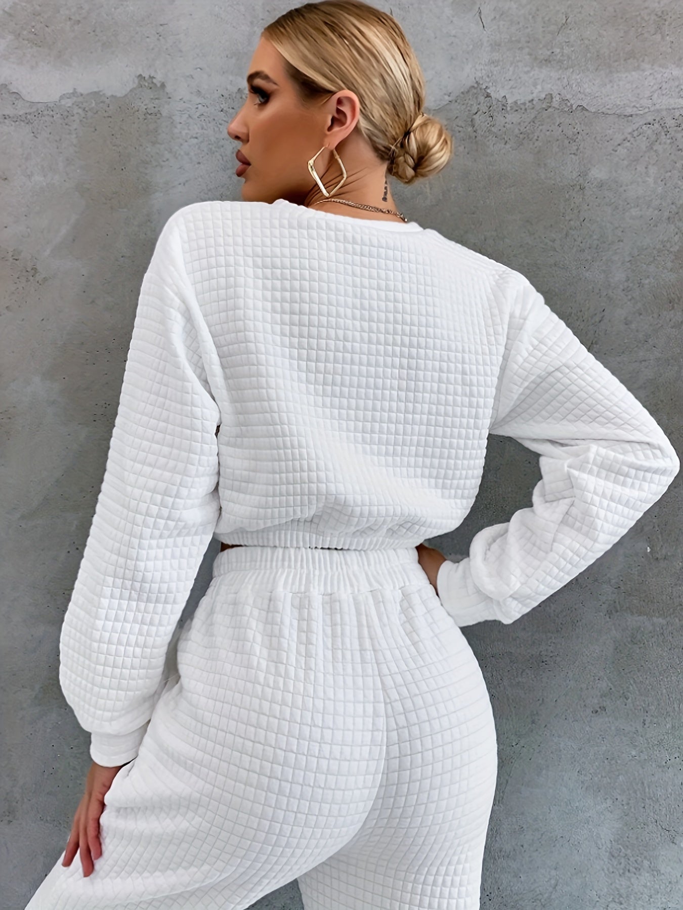 Stilla | Struktureret Cropped Sweatshirt Og Bukser Til Kvinder