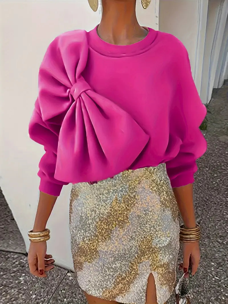 Stilla | Sweatshirt med Rund Hals og Blomstermønster