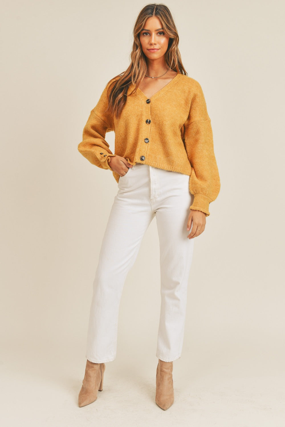 Stilla | Langærmet Button Down Sweater Cardigan