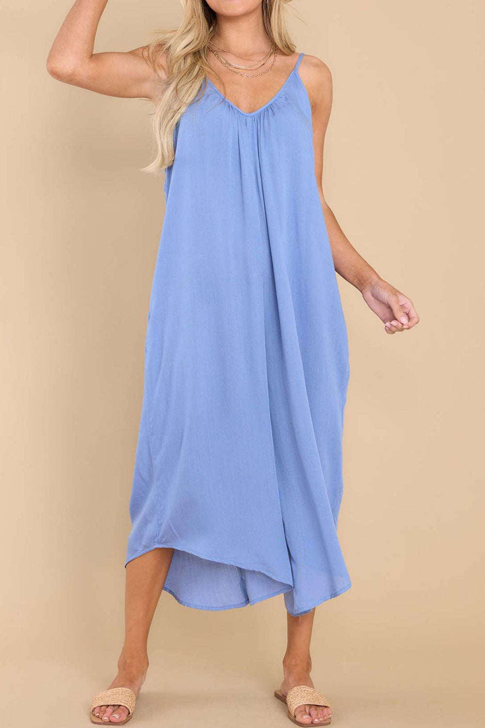 Stilla | Spaghetti Strop V-hals Jumpsuit