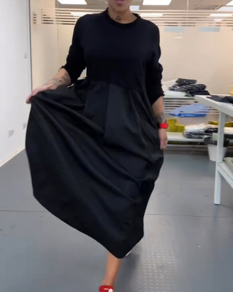 Stilla | Casual Poplin Kjole Med Brede Ærmer